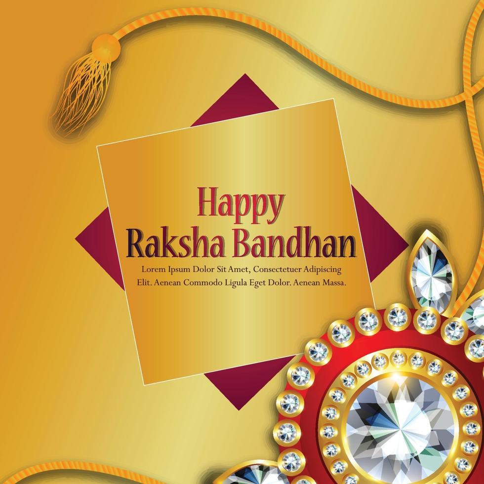 Rakhi card design for Happy Raksha Bandhan celebration vector