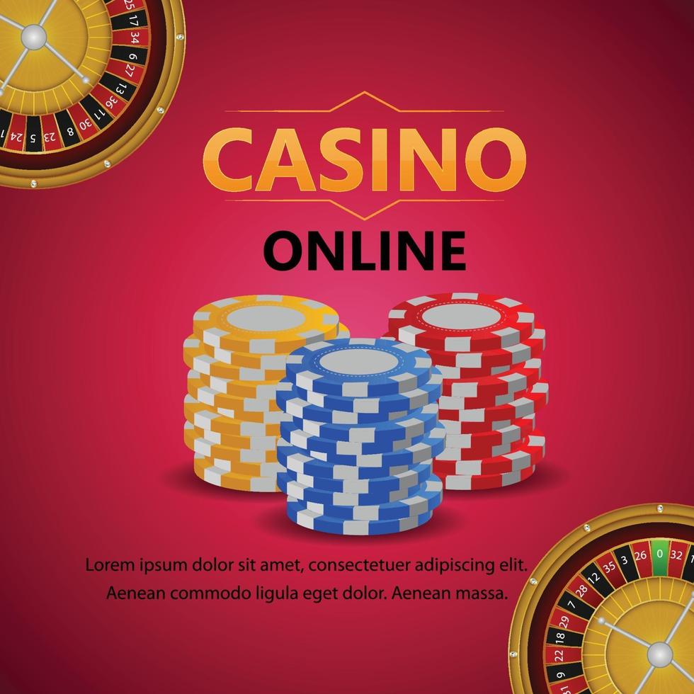 Casino gambling game with casino chips vector