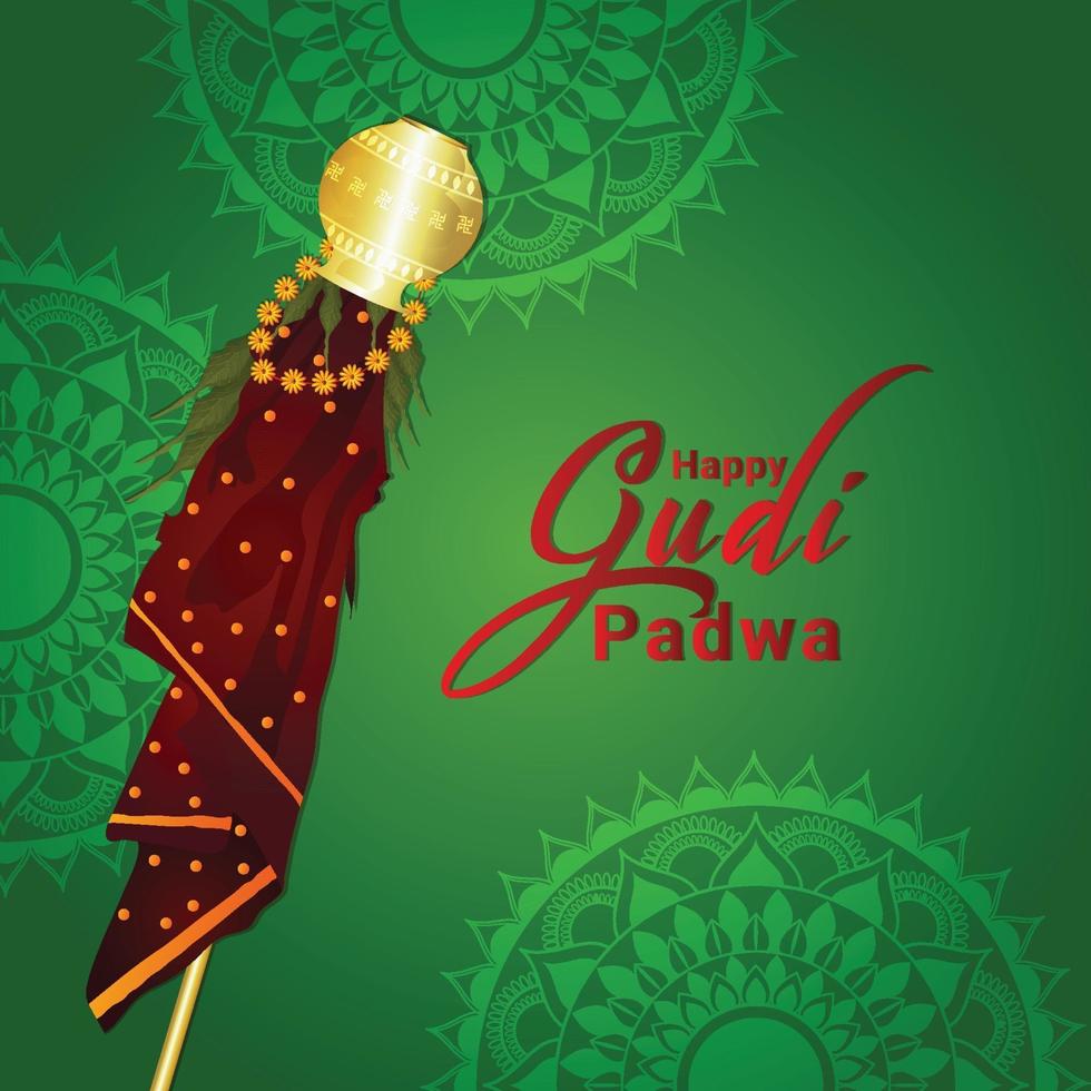 Creative kalash of happy gudi padwa background vector