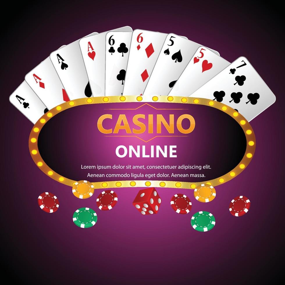 Casino juego de juego brasileño con cartas y dados. vector