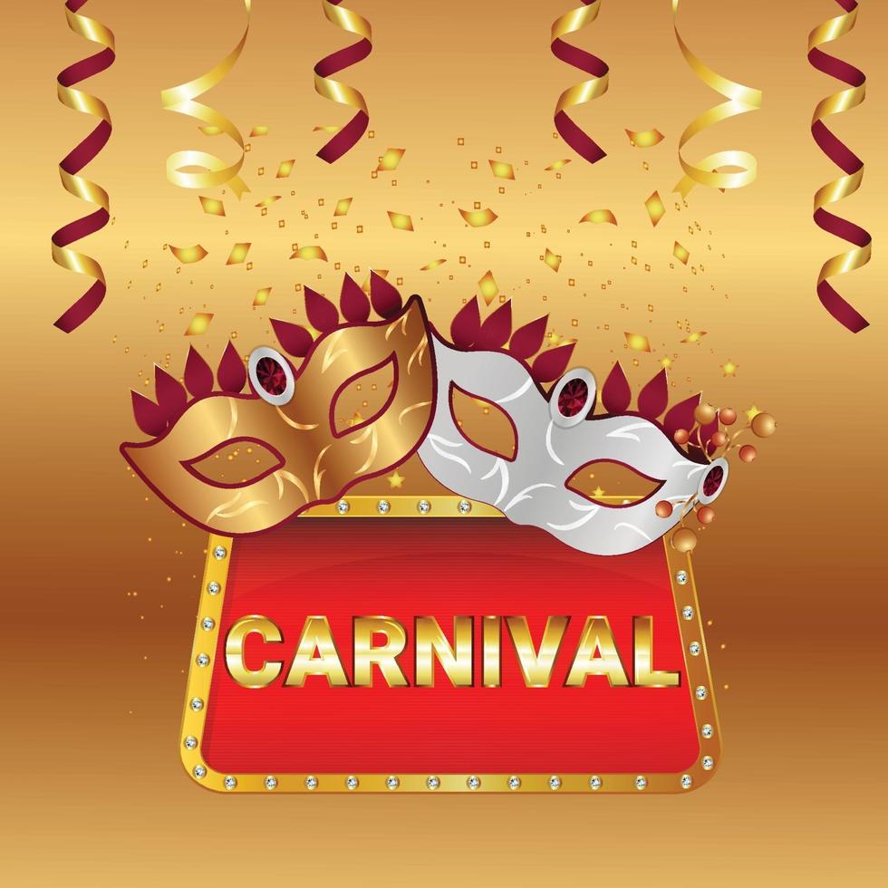 Carnival event poster or greeting card on blue background vector