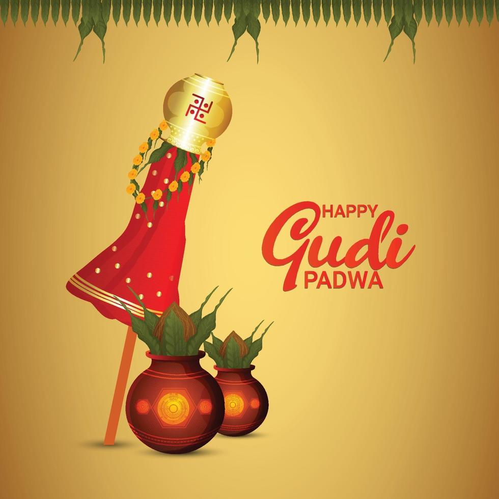 Illustration of gudi padwa festival of india with background vector