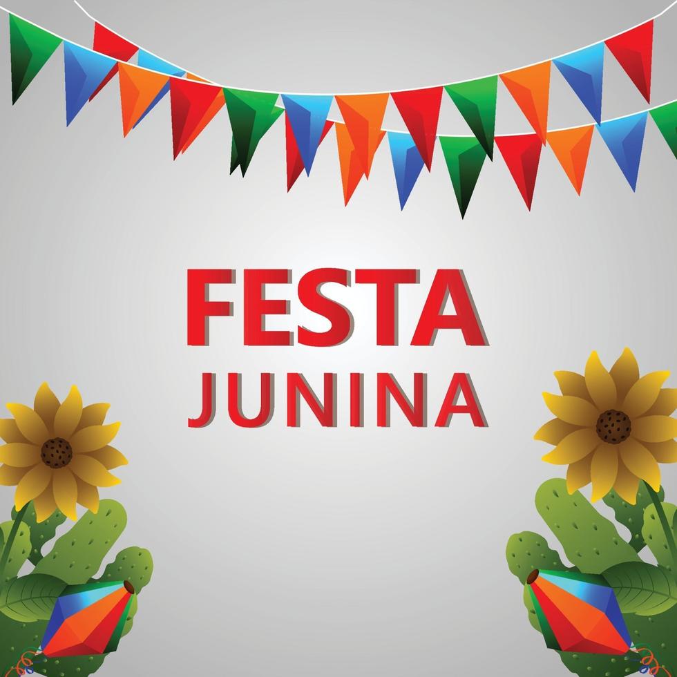 Ilustración de vector de festa junina y fondo