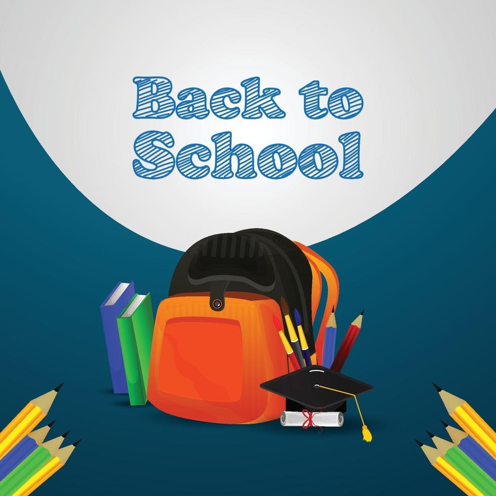 Back to school background with vector illustration