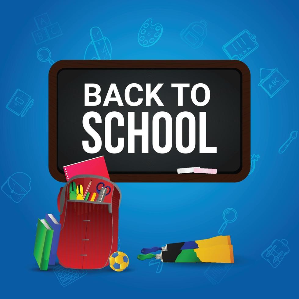 Back to school background with vector illustration