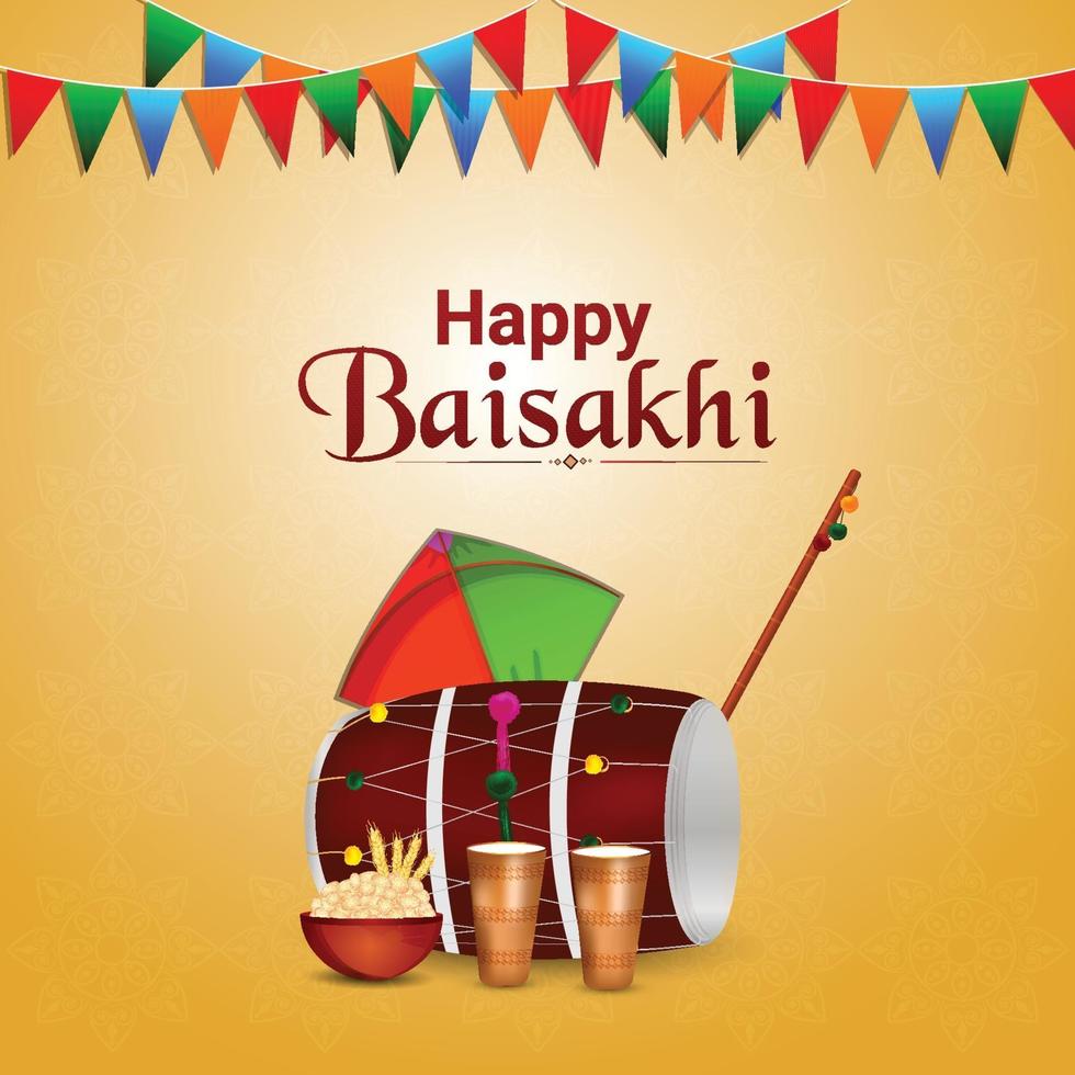 Realistic illustration of happy vaisakhi celebration 2215308 Vector Art