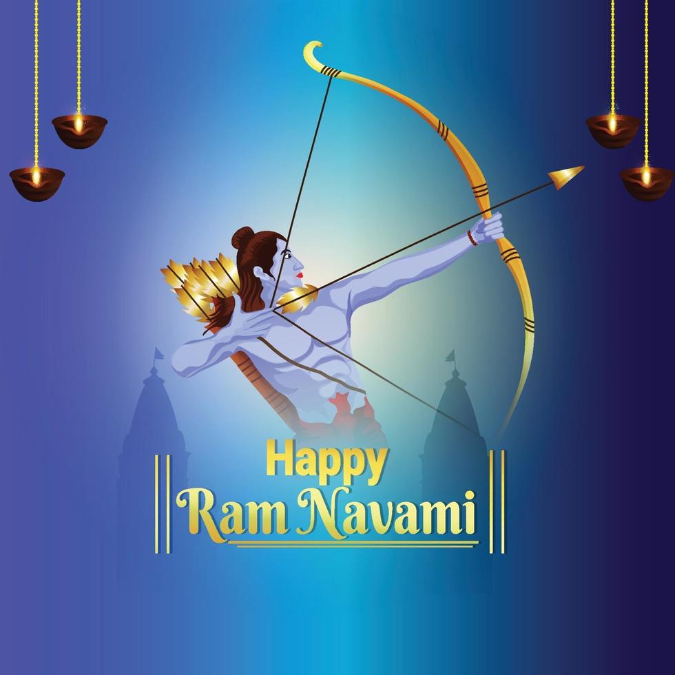 Ilustración vectorial de shri ram para el fondo feliz ram navami vector