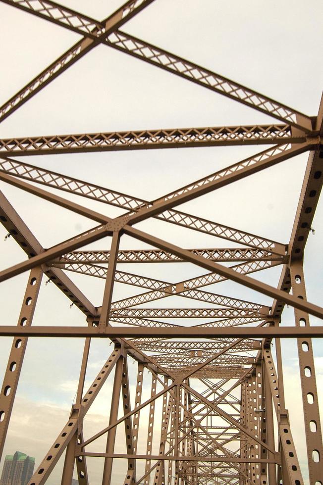 Close up of an old steel bridge photo