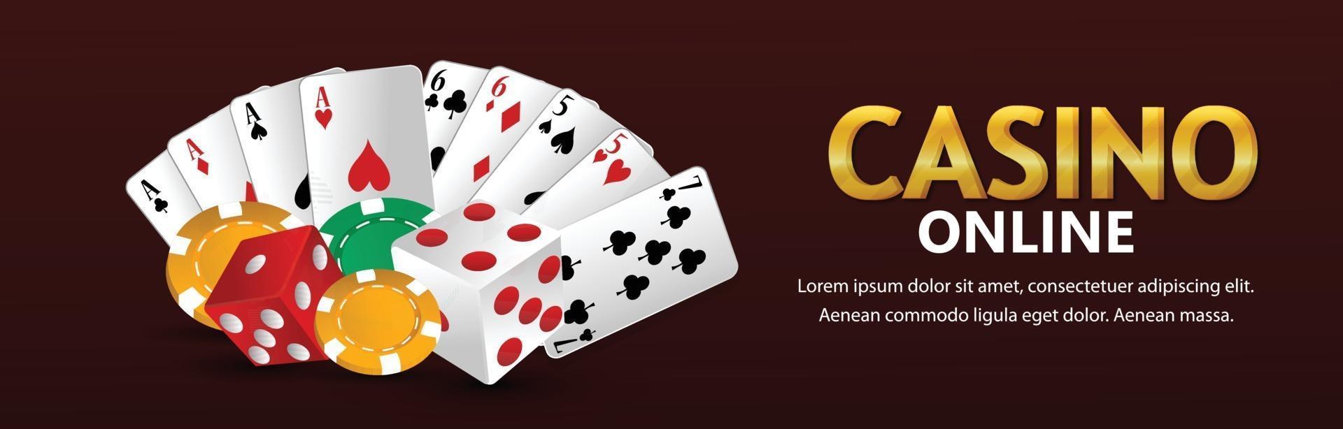 Casino online game with casino slot with colorful chips vector