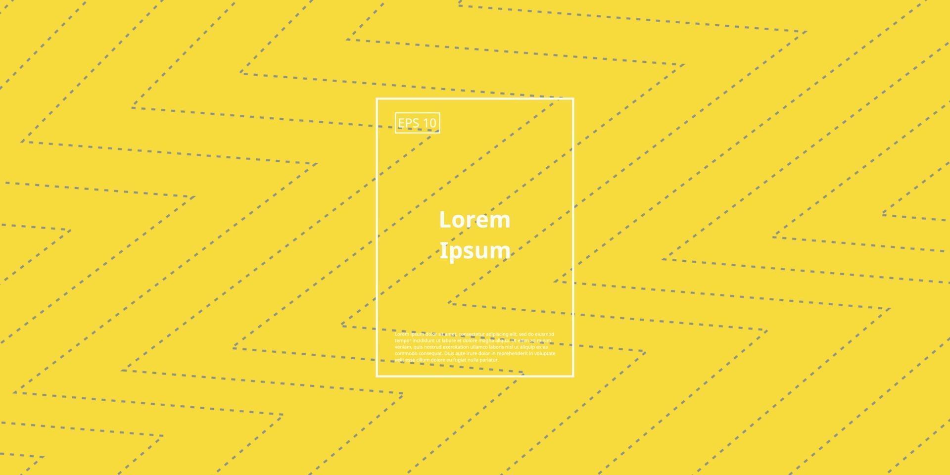 trendy background with geometric zigzag element in yellow color vector