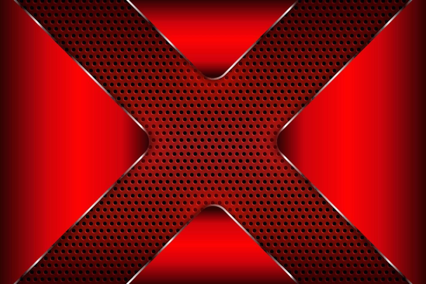 Red metal technology background. vector