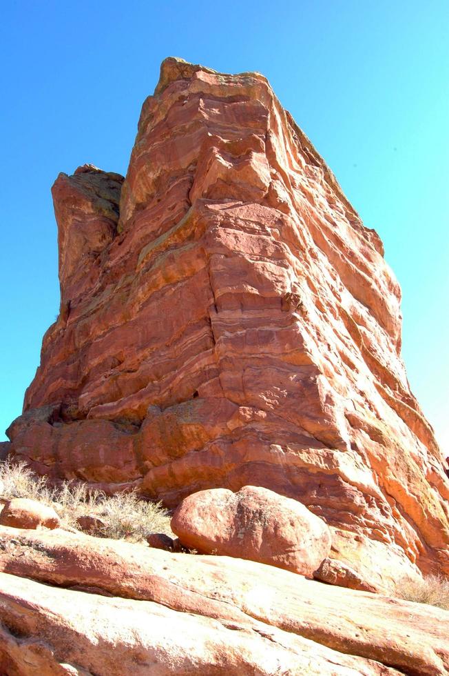 Red rocks against blue skies photo