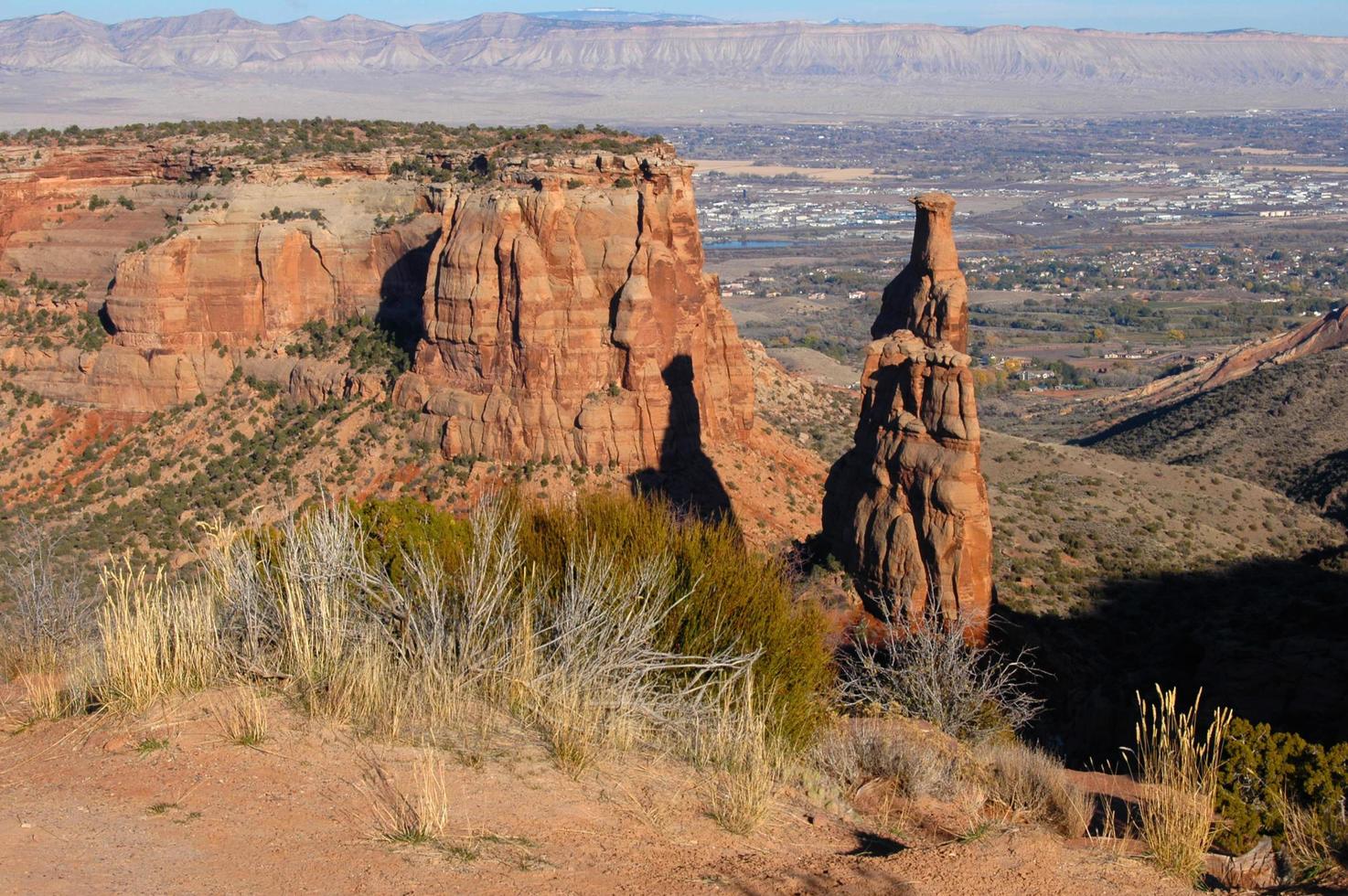 Pinnacles of layered sandstone photo