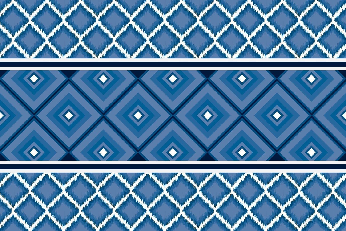 Geometric ethnic blue pattern background. vector