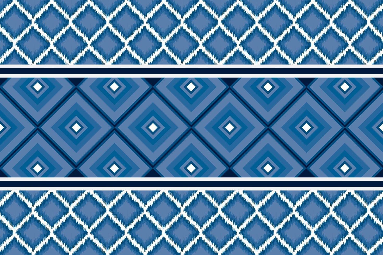 Geometric ethnic blue pattern background. vector