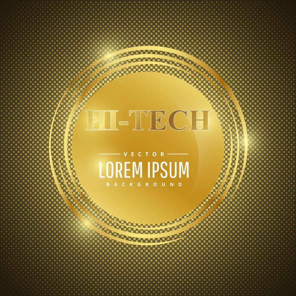 Gold hi-tech technology background. vector
