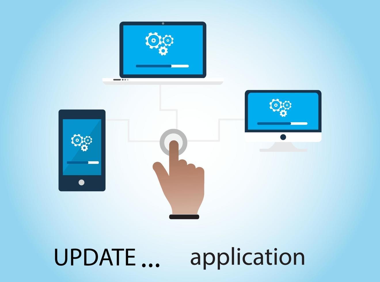 Data update or synchronize with bar process. vector