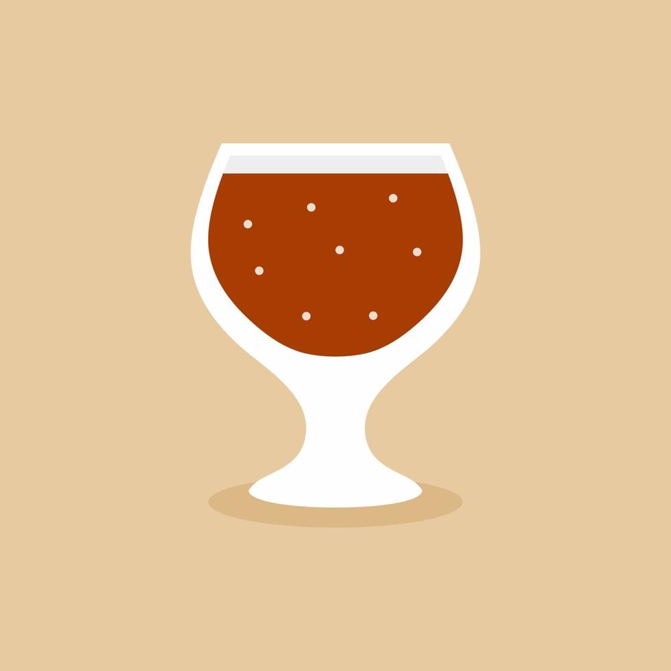 una copa de vino, brandy, coñac o whisky. vaso de cerveza copa aislado sobre fondo de color. icono de copa de vino en diseño moderno dibujado a mano. Ilustración de esbozo de vector de estilo de dibujos animados plana