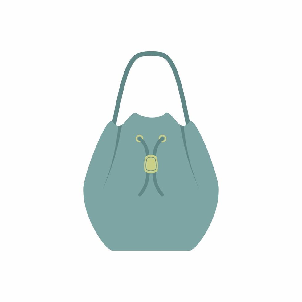 icono de vector de bolsa de cubo. bolso de mujer elegante con color gris claro aislado sobre fondo blanco. accesorios de moda simples para el concepto de damas. estilo de dibujos animados plana. ilustración vectorial