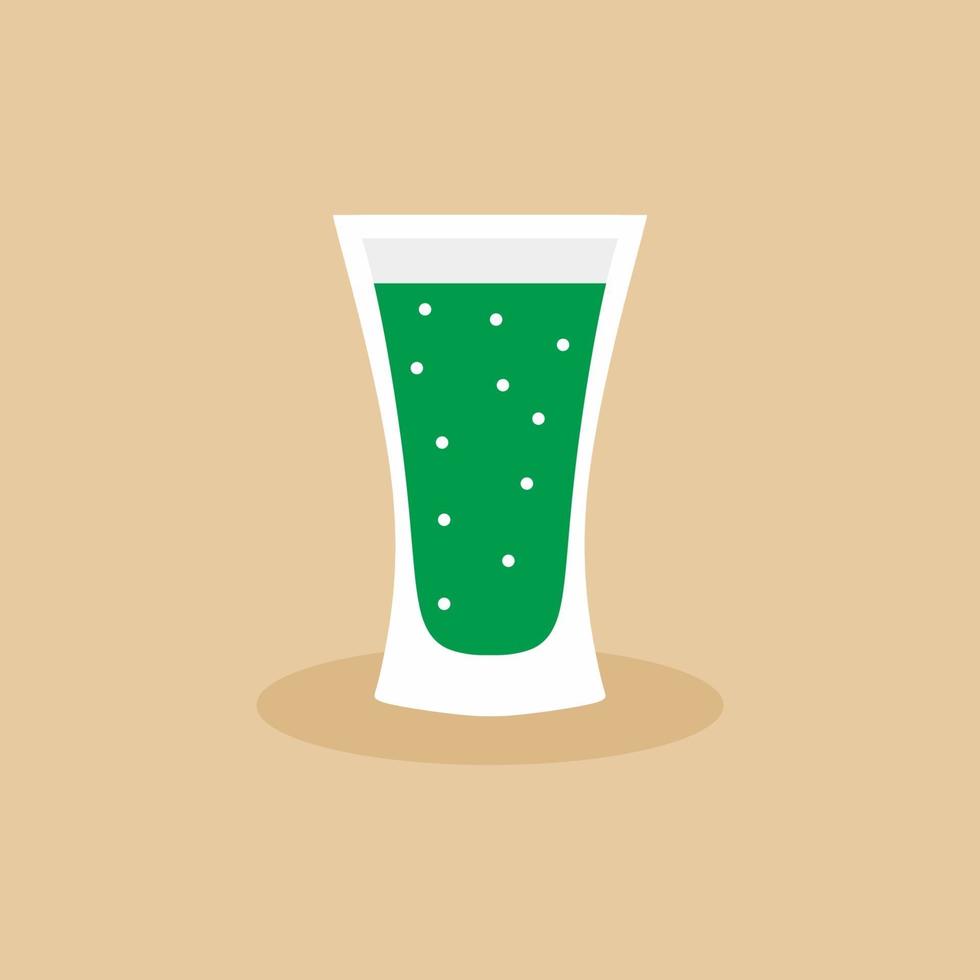 A glass of wine. Shot drink. An alcoholic beverage served in a shot glass and typically consumed quickly. Enjoy drink tequila with one shot. Restaurant alcoholic icon. Flat vector illustration