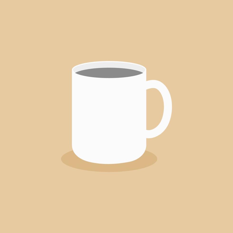 taza de café con leche en estilo plano de dibujos animados. linda vajilla de moda con asa para beber. Tazas de colores llenando de bebidas aisladas. una gran taza decorada con elementos de diseño. ilustración vectorial vector