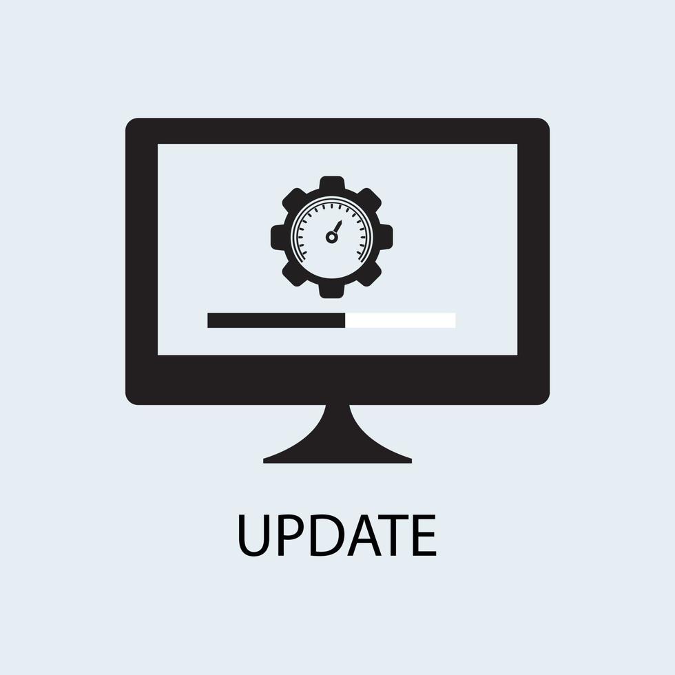 Data update or synchronize with bar process icon flat design. vector