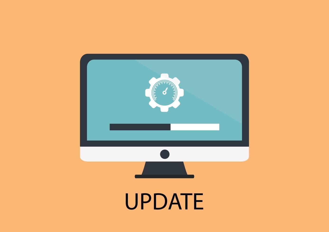 Data update or synchronize with bar process icon flat design. vector