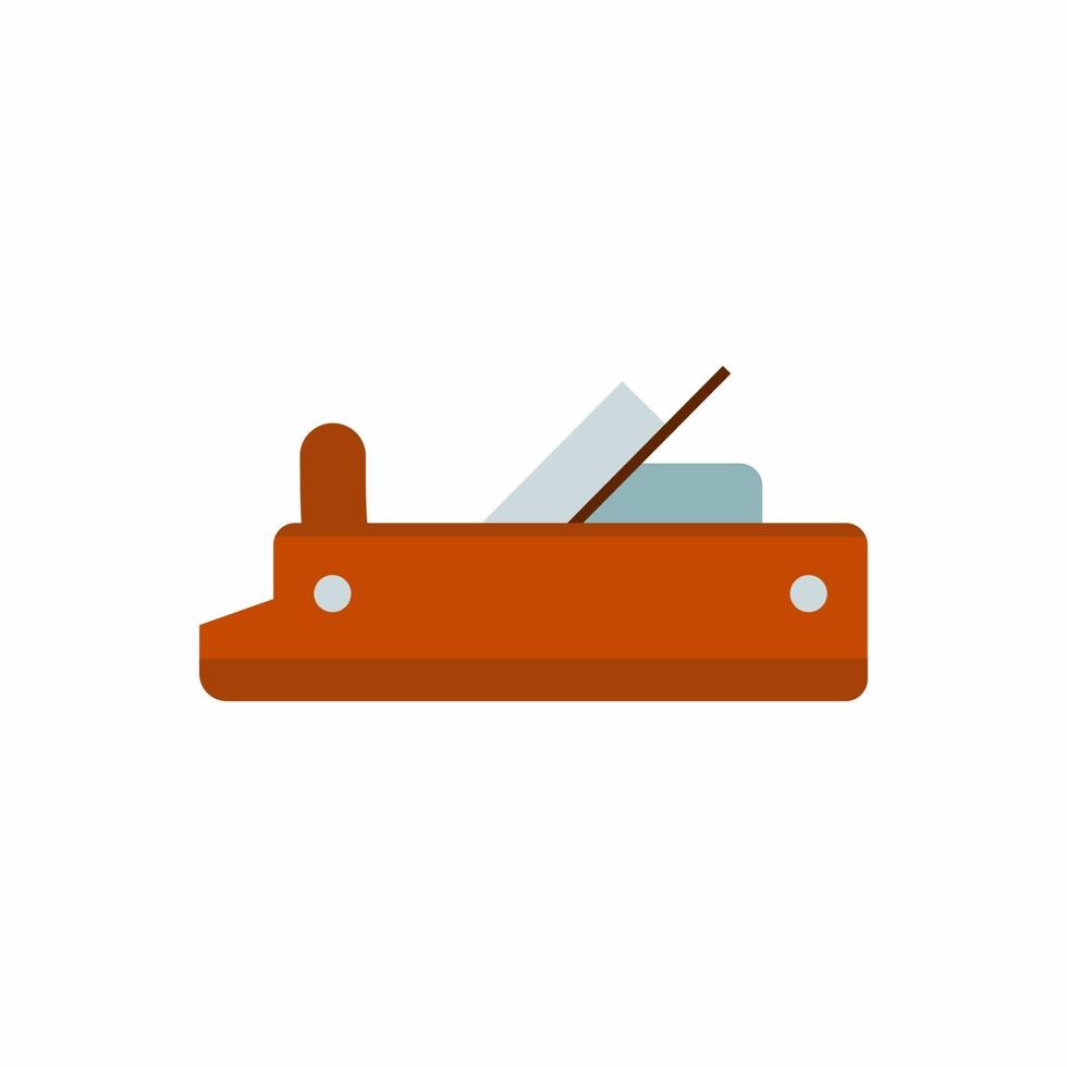 Carpenter plane icon. Wood plane vector icon for web design isolated on white background. Vintage shaving wood plane  flat style simple image. Household equipment. Vector illustration
