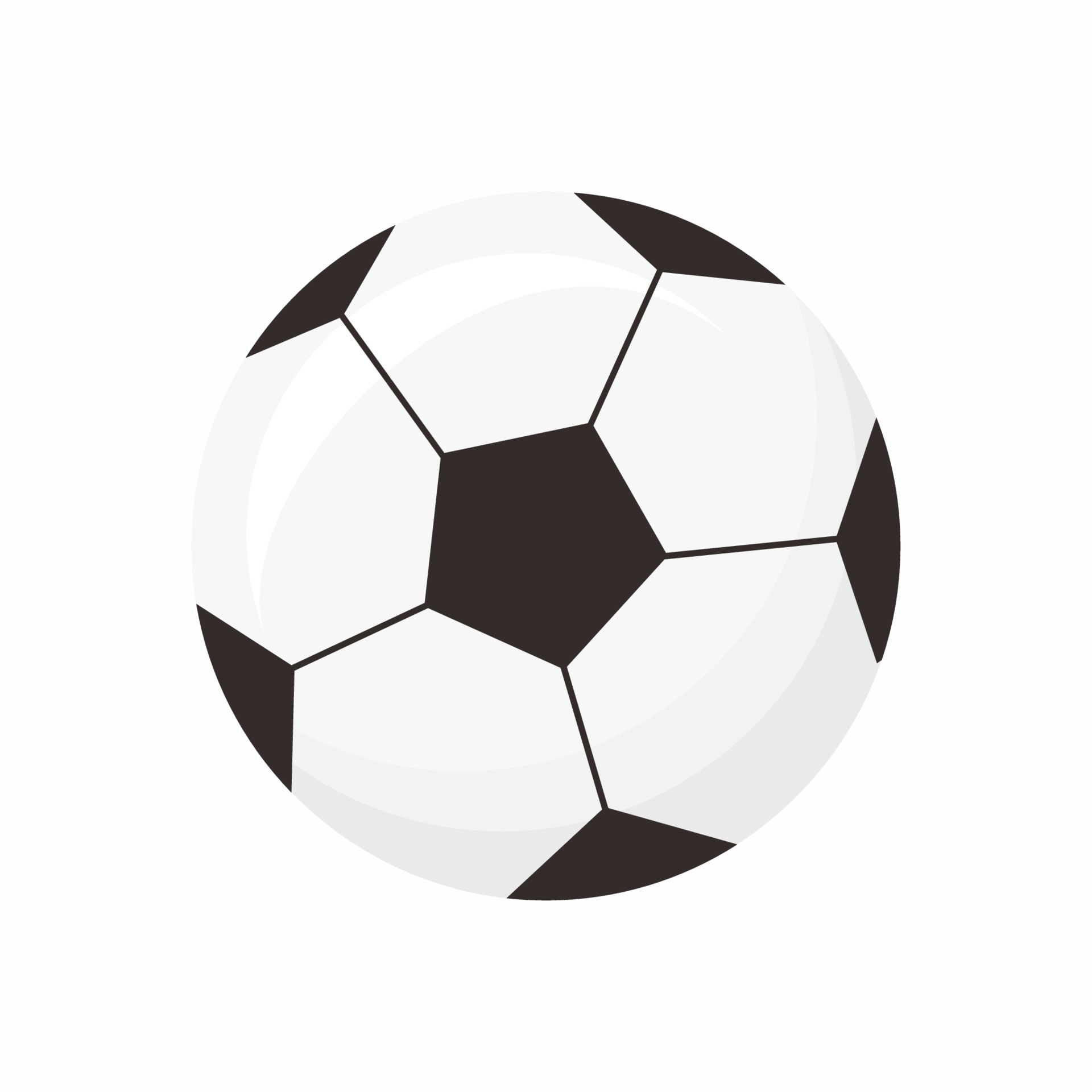 Flat icon of football ball sport. Soccer ball in cartoon style isolated on  white background. Equipment for exercise. Championship final play game  sport competition. Vector icon for web illustration 2215933 Vector Art