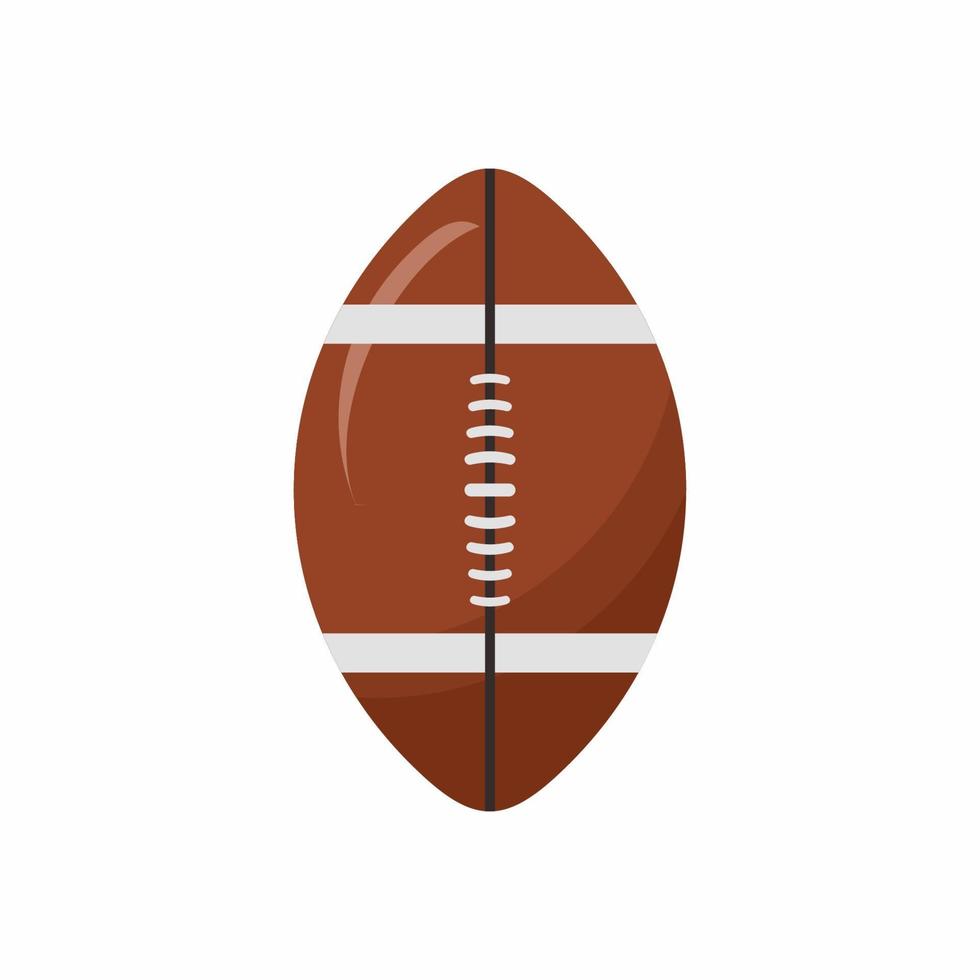 Rugby ball icon design isolated on white background. Brown ball for american football. Simple hand drawn illustrations symbol for rugby tournament banner. Sport teamwork concept. Vector illustration