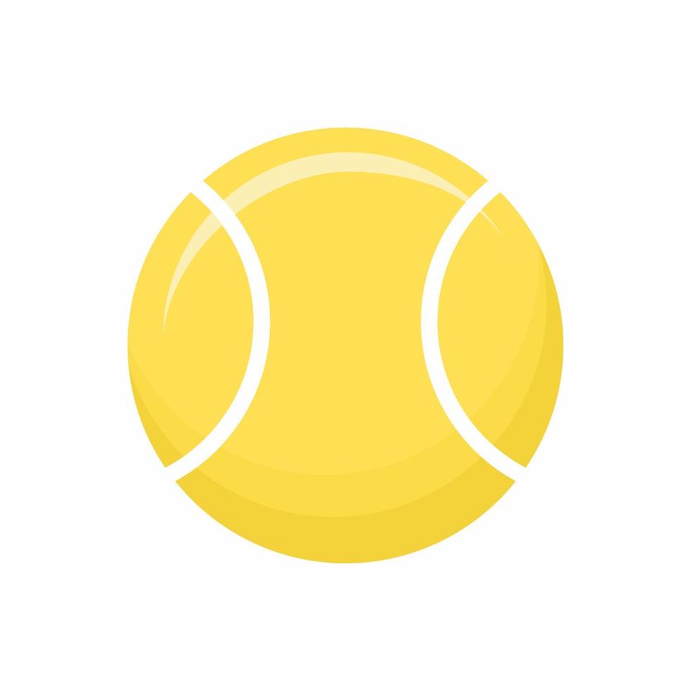 Diseño plano del ejemplo del vector del icono del estilo de la bola de tenis del Diseño plano del ejemplo del vector del icono del estilo de la bola de tenis del