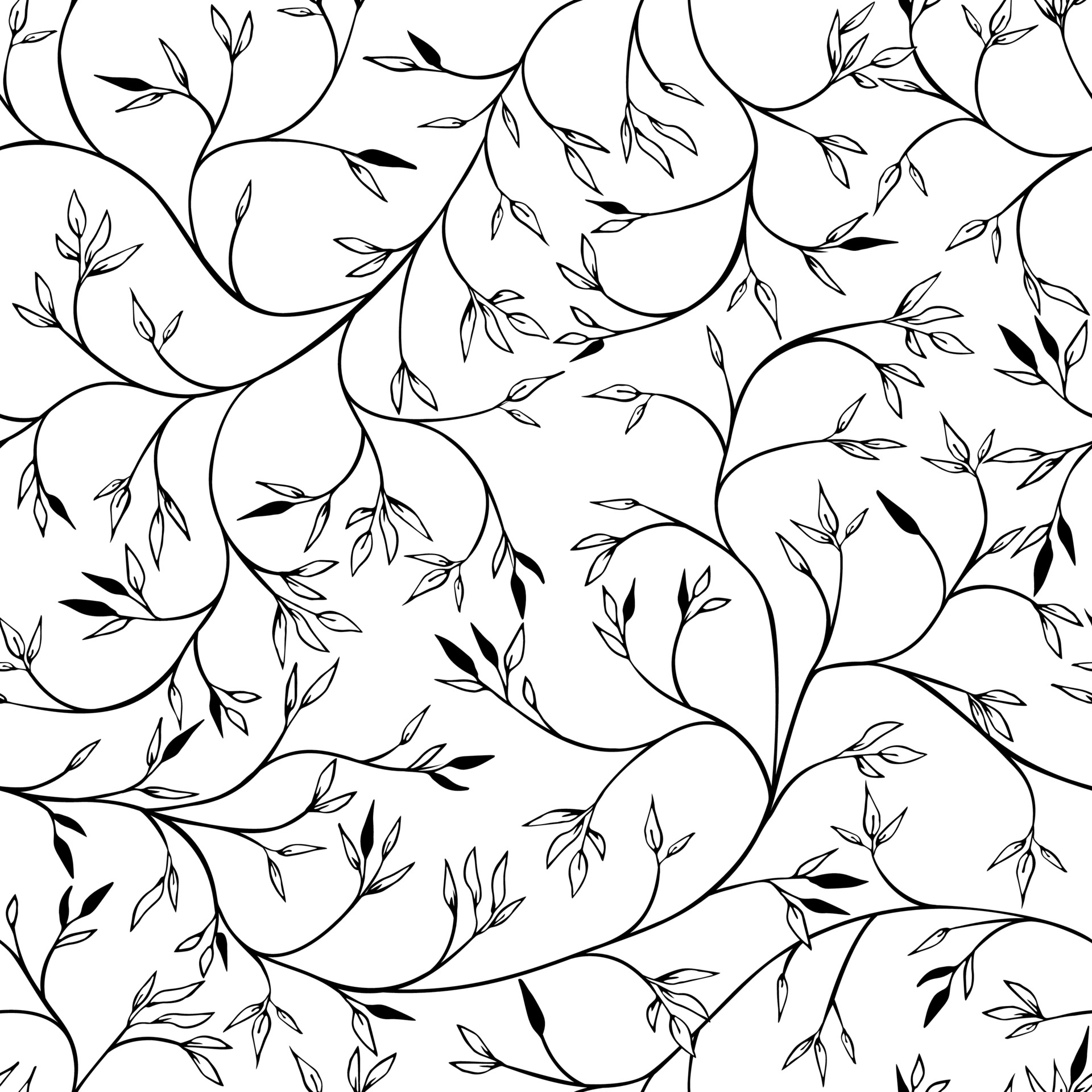 Seamless pattern with twigs and leaves. Summer background texture. Wallpaper.  Print for fabric. 2215957 Vector Art at Vecteezy