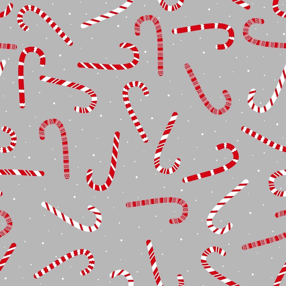 Christmas print with candy canes. Seamless Christmas pattern for fabric, textile and wrapping paper. vector