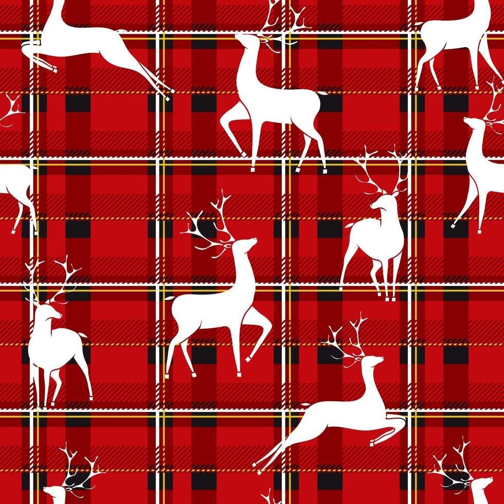 Deers on Christmas background. Seamless Christmas pattern. vector