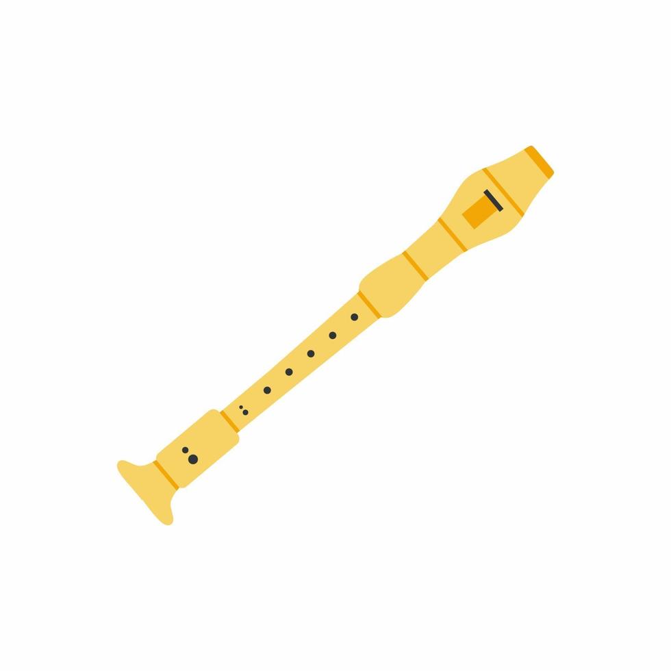 Flute flat icon. Woodwind instruments, concert, performance. Musical instruments concept isolated on white background. Vector illustration can be used for topics like music, leisure, culture