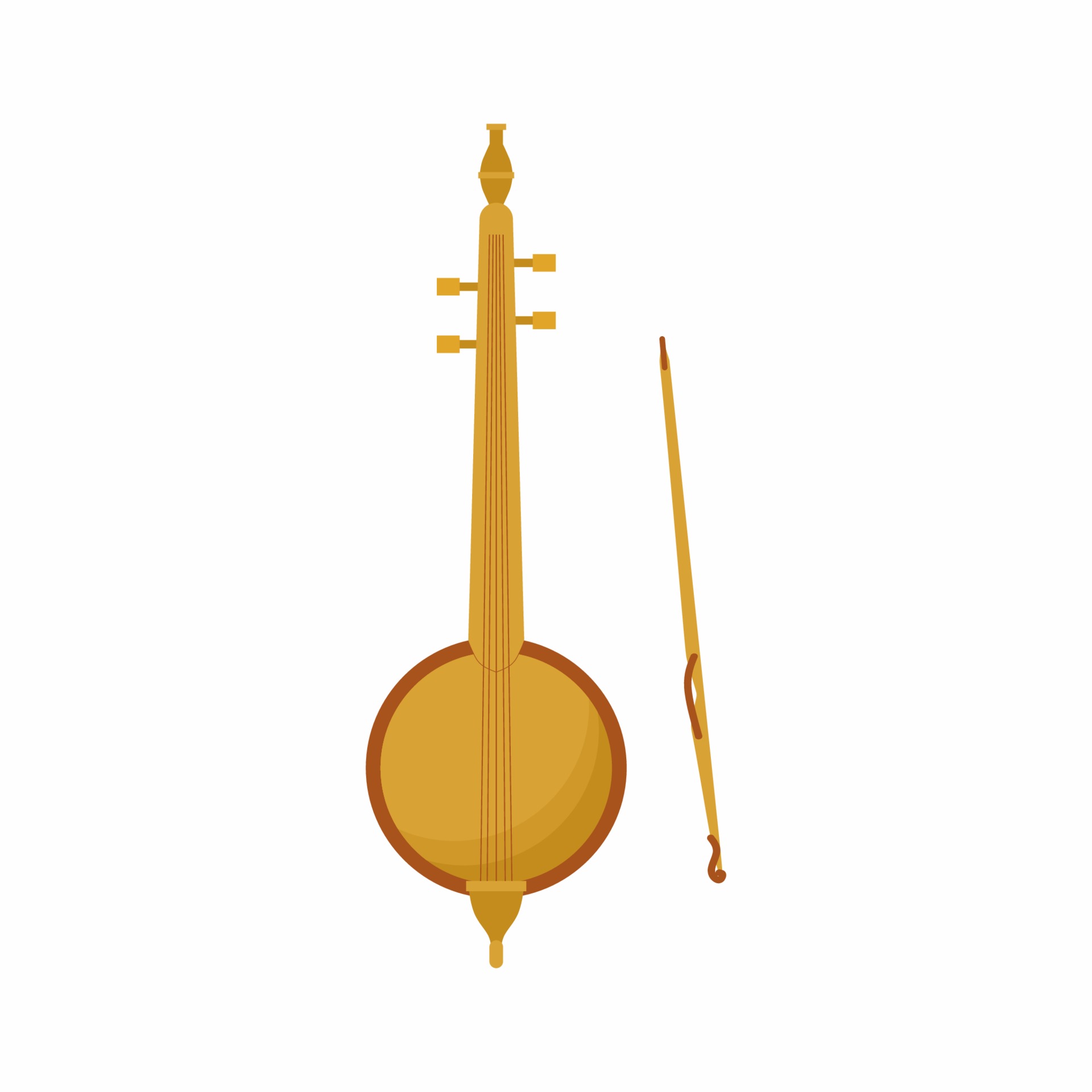 Vector icon of Arabic musical instrument called rebab. Traditional