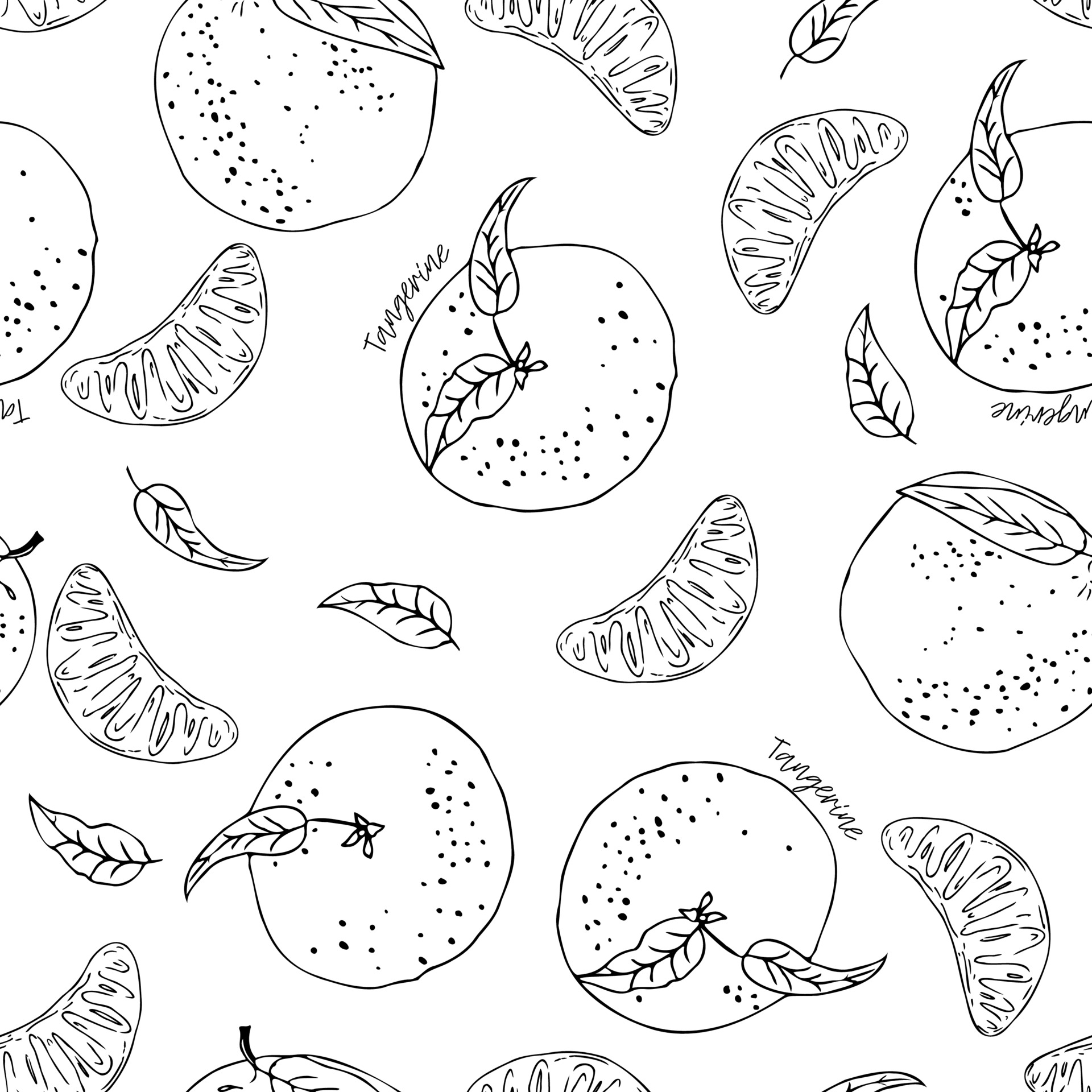 Seamless pattern with tangerines. 2216102 Vector Art at Vecteezy