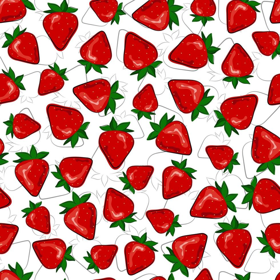 Seamless sweet strawberry. Bright print for summer clothes. vector