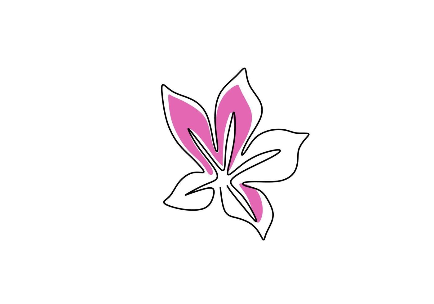 dibujo de línea continua de flores de azalea. flor floreciente con color rosa aislado sobre fondo blanco. símbolo de la primavera con flora botánica estilo minimalista de arte lineal dibujado a mano. ilustración vectorial vector