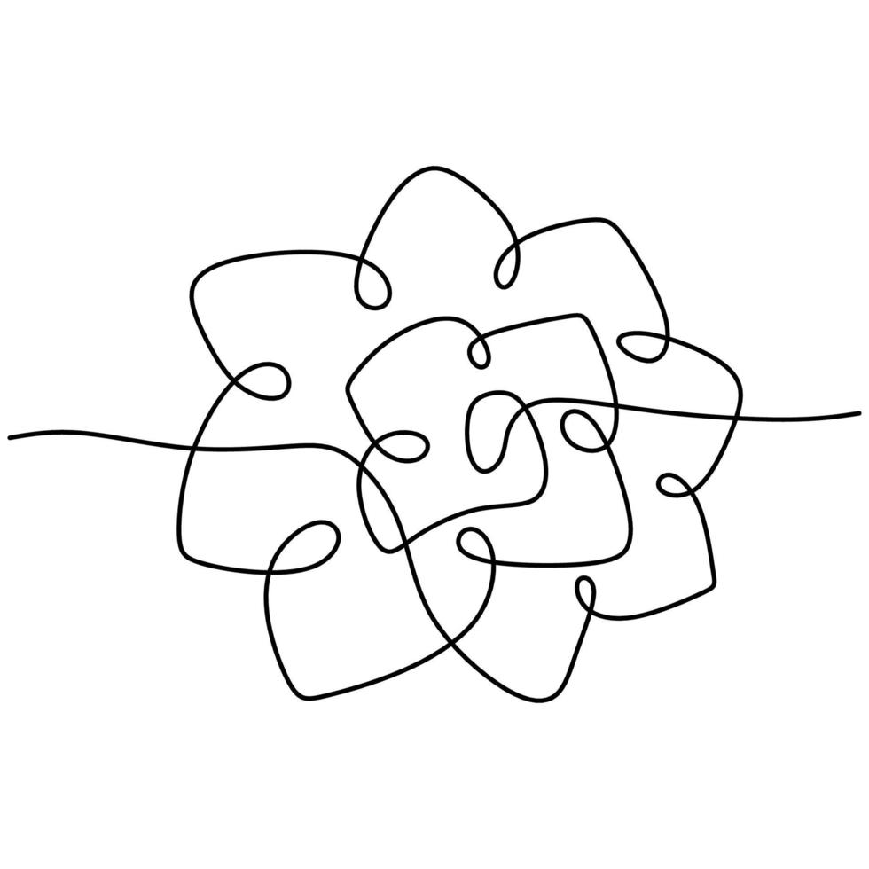 Camellia flower one continuous line hand drawn art minimalism design. Beautiful camellia flower in spring isolated on white background. Botanical garden concept. Vector sketch illustration