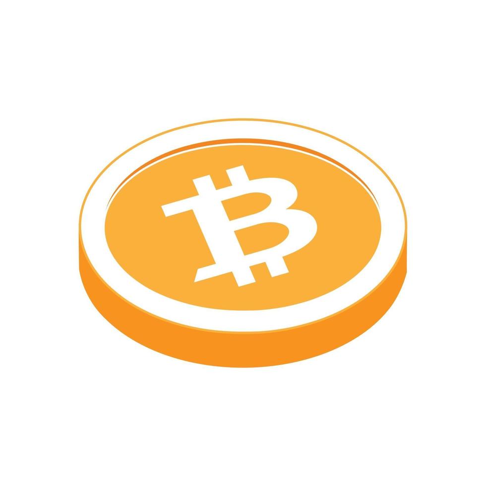 Ilustración simple del concepto de moneda bitcoin de criptomoneda de Internet vector