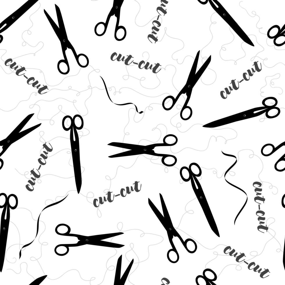 Seamless pattern with tailor scissors. Print for cloth design and ...