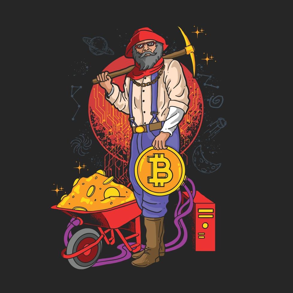 modern mining crypto illustration vector