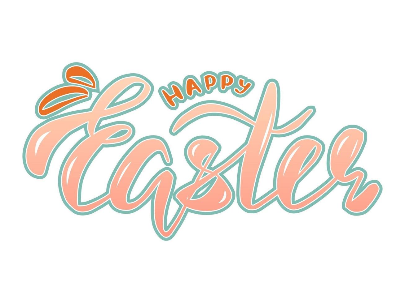 Happy easter lettering. Greeteng card. vector