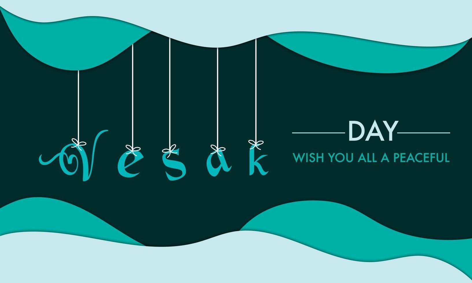 día de vesak con fondo de texto colgante vector