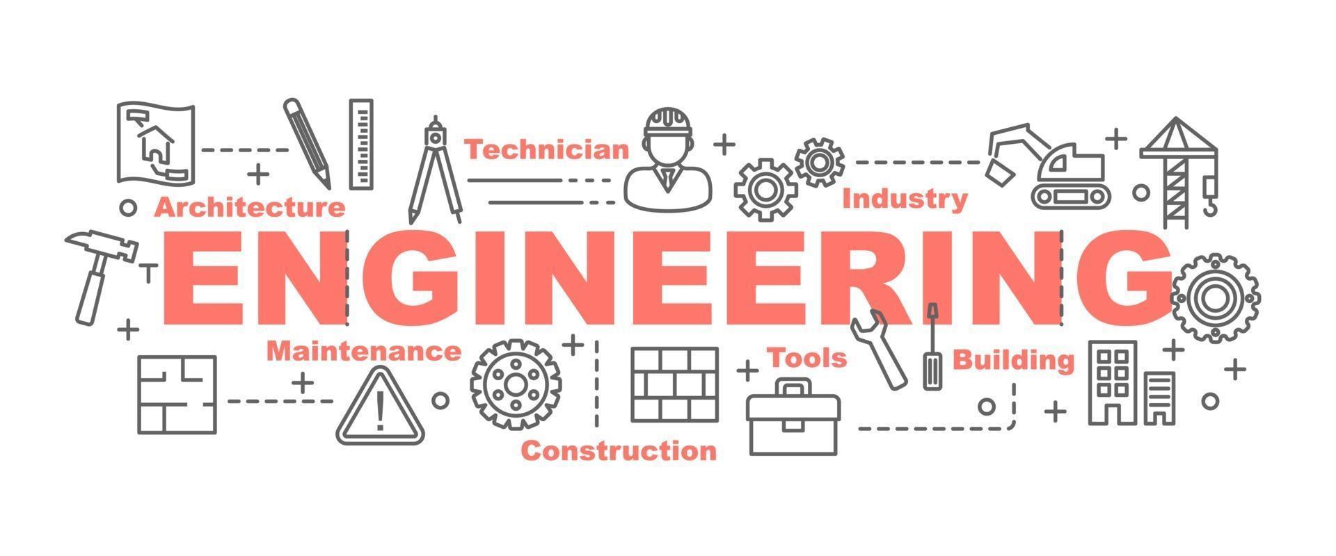 banner de vector de ingeniería