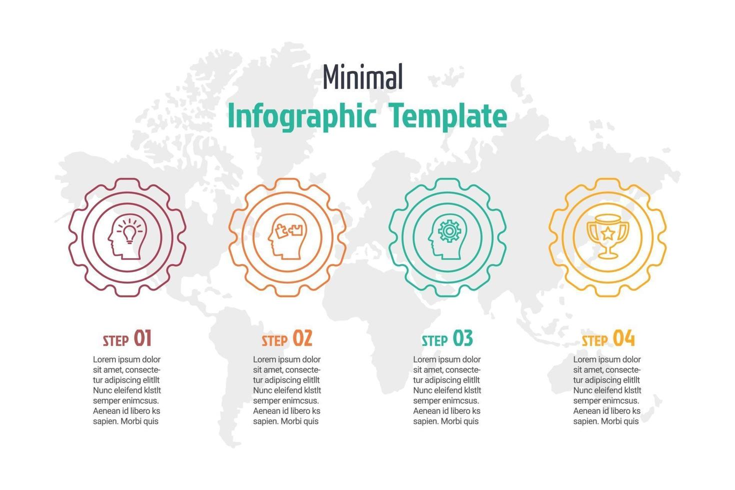 plantilla de infografía mínima de negocios vector