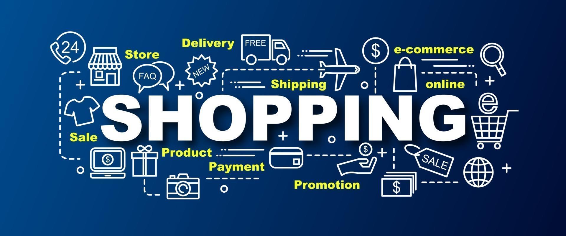 shopping vector trendy banner