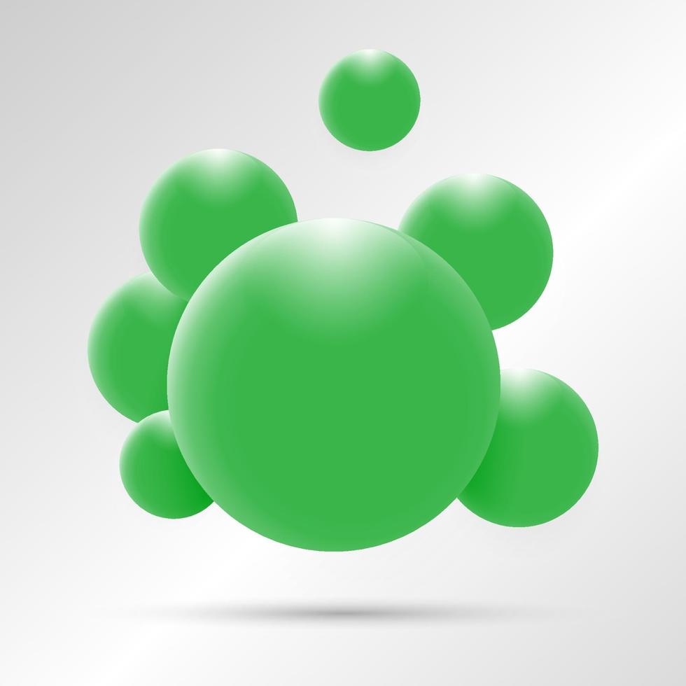 green 3d spheres vector