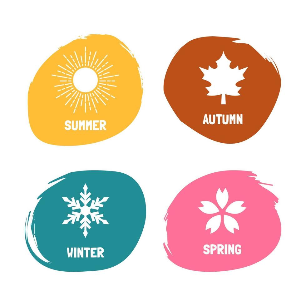 four seasons abstract flat design vector